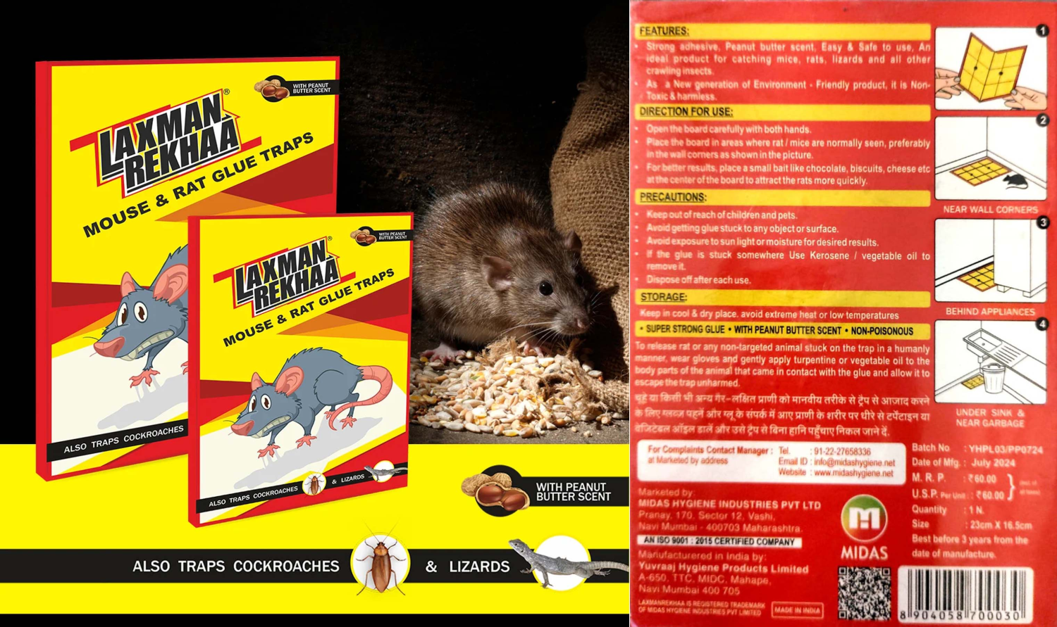 Laxman Rekhaa Mouse & Rat Glue Traps (Small)