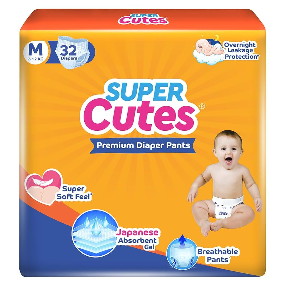 SUPER CUTES PREMIUM DIAPER PANTES M.SIZE 32 DIAPERS