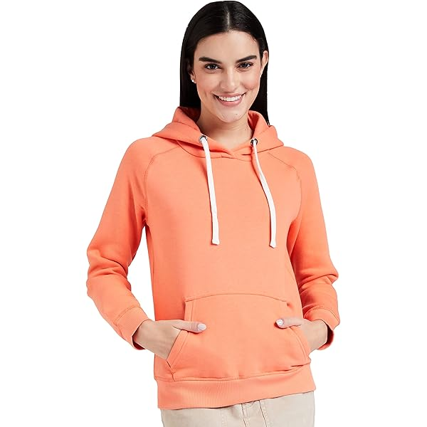 Women's Cotton Blend Regular Fit Hooded Sweatshirt (with Front Pockets)