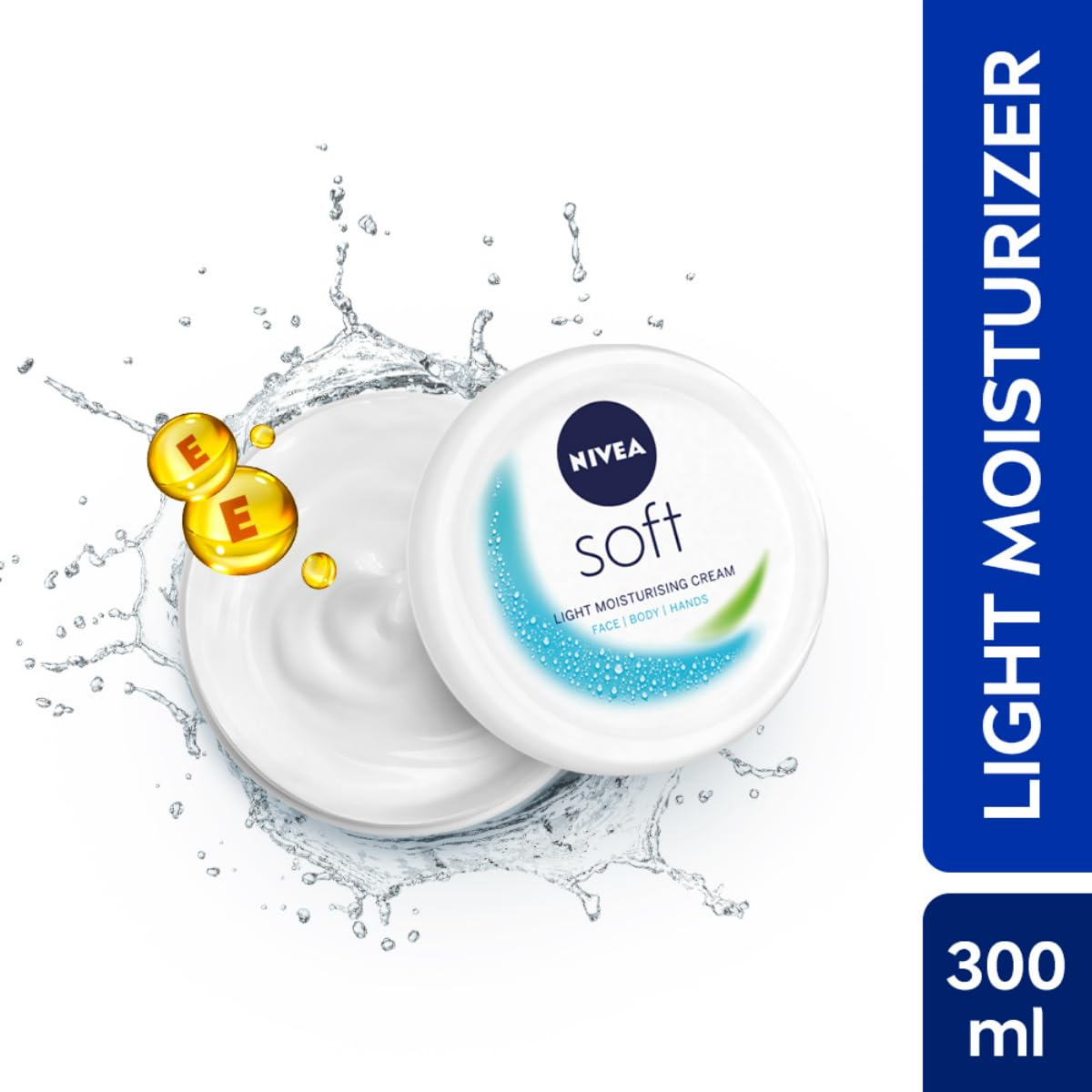 NIVEA SOFT LIGHT MOISTURISING CREAM FACE BODY HANDS 300g.