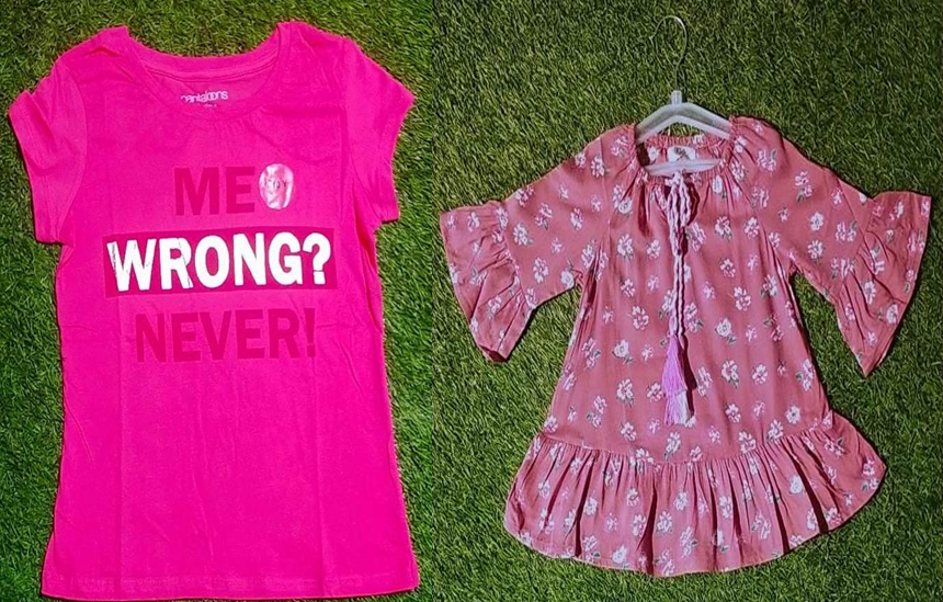 BRANDED T-SHIRT AND TOP FOR GIRL'S PACK OF 2