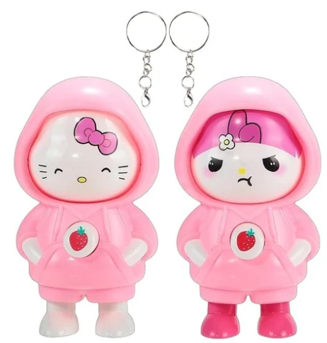 Face Changing Spinner Doll Key Holder| Cartoon Character Keychain| 3 Face Changing KeyChain| Cute Spinner Keychain Unique Gift(Multi Character) (1)