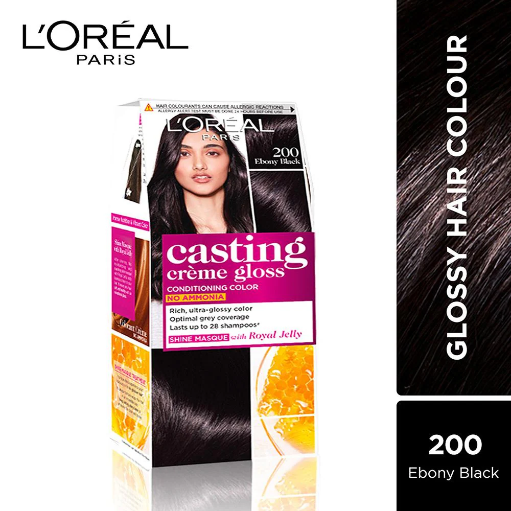 L'OREAL PARIS 200 EBONY BLACK CONDITIONING COLOR NO AMMONIA 87.5G +72ML