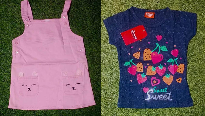 BRANDED T-SHIRT AND DUNGREE SET FOR GIRL'S