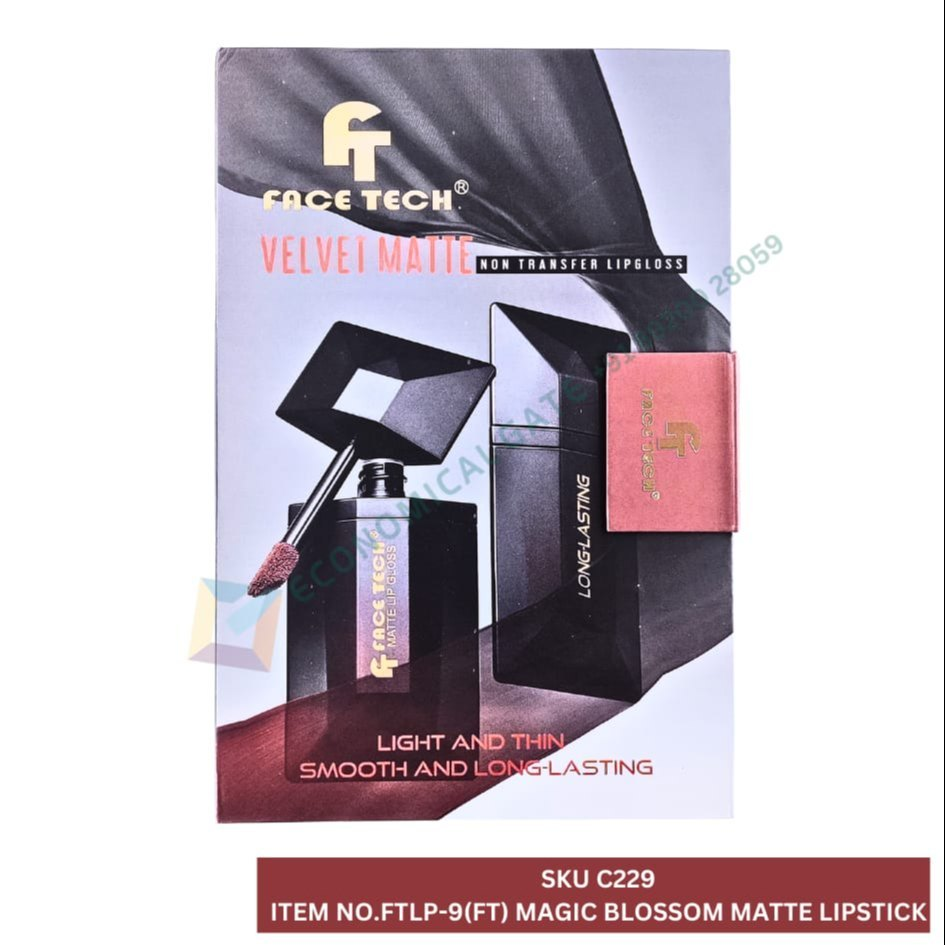 FACE TECH MAGIC BLOSSOM VELVET MATTE NON TRANSFER LIPGLOSS