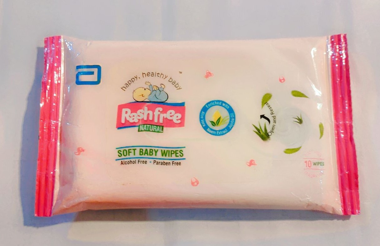 RASHFREE NATURAL SOFT BABY WIPES ALCOHOL FREE PARABEN FREE 10P.